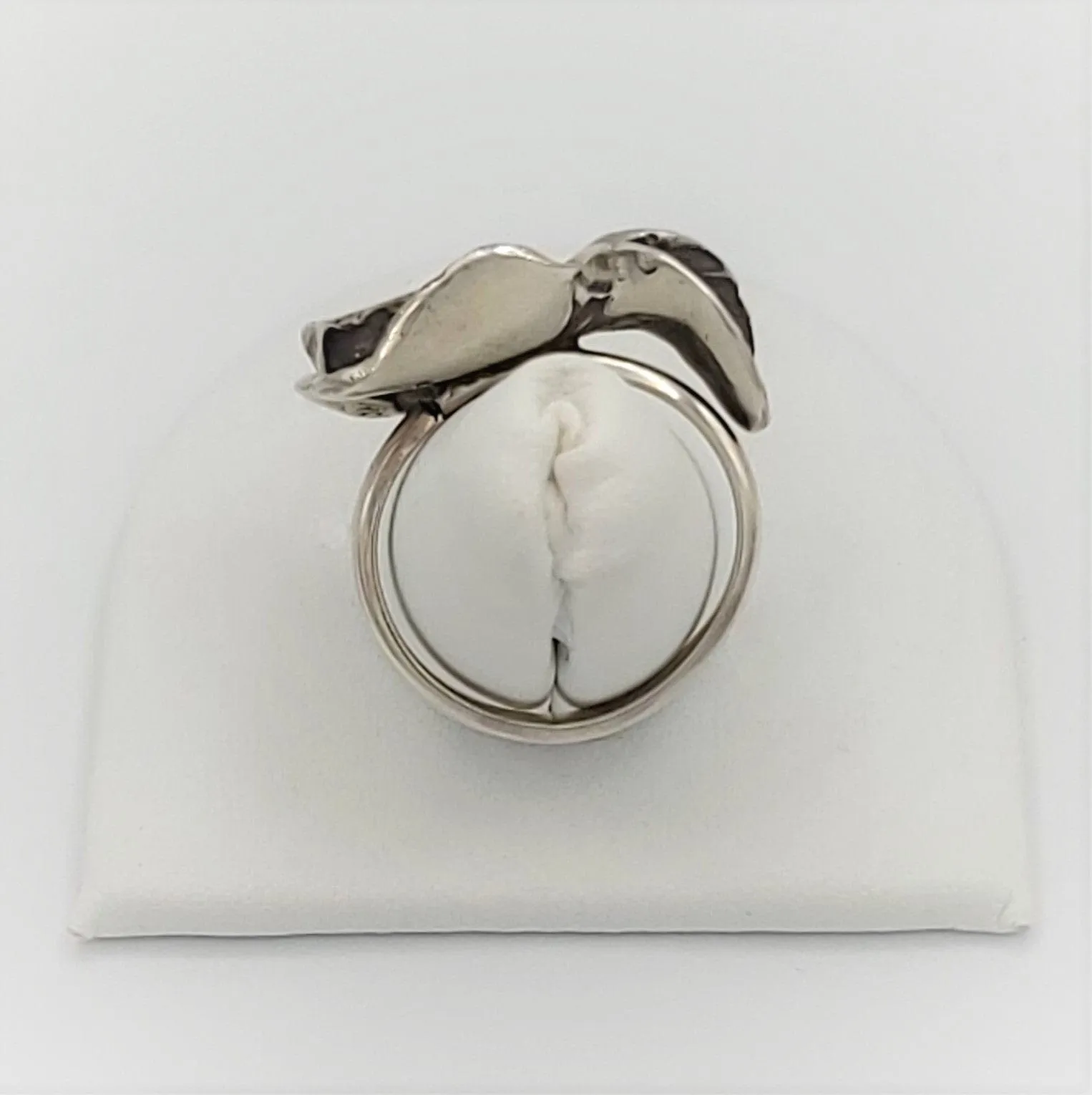 Designer HOB Mexico New York Abstract Mod Flower Sterling Cocktail Ring 1980s
