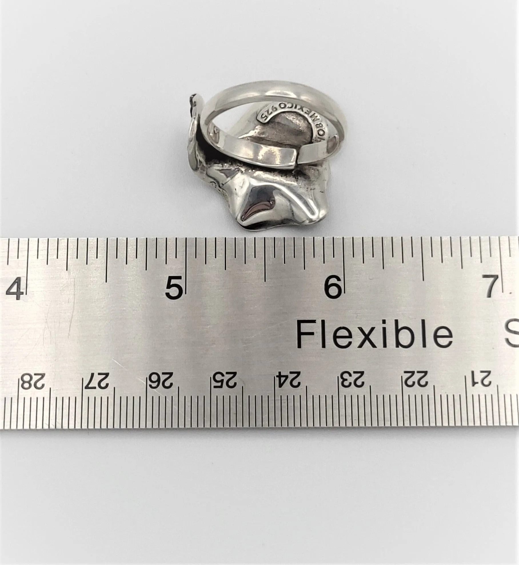 Designer HOB Mexico New York Abstract Mod Flower Sterling Cocktail Ring 1980s