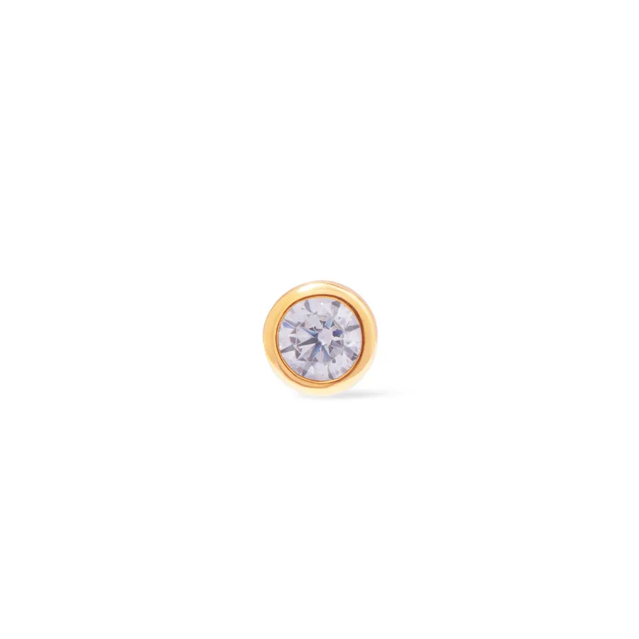 Diamante 14K Solid Gold Front Earring Stud