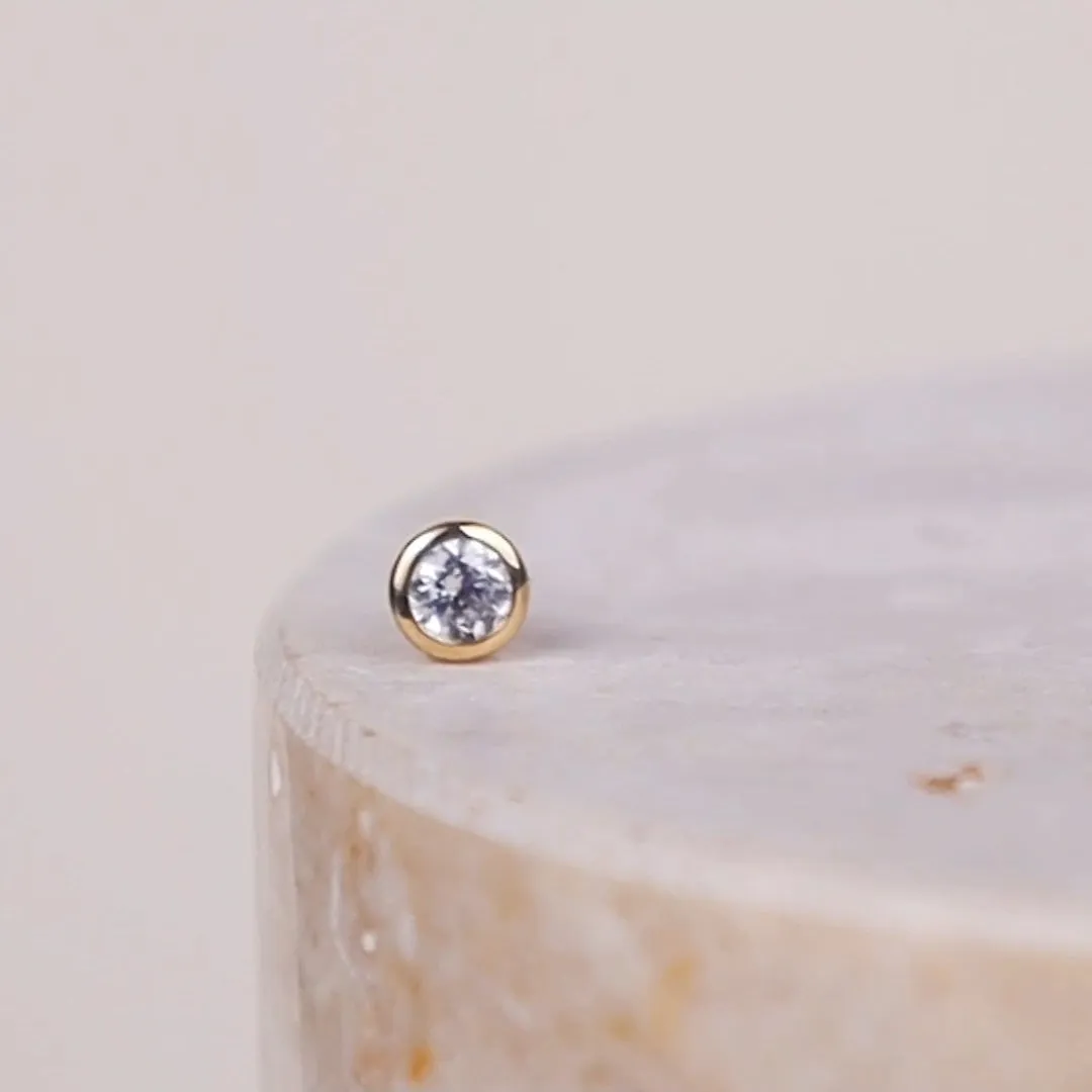 Diamante 14K Solid Gold Front Earring Stud