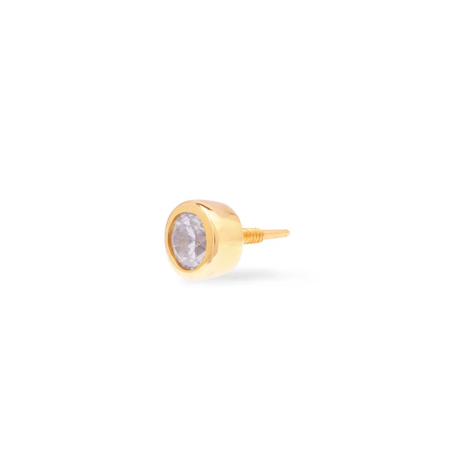 Diamante 14K Solid Gold Front Earring Stud
