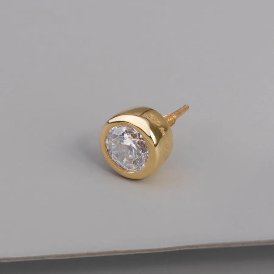 Diamante 14K Solid Gold Front Earring Stud