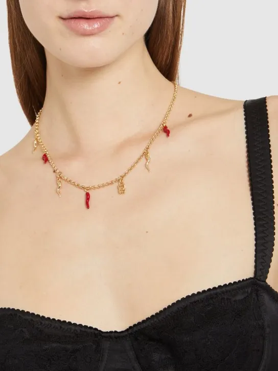 Dolce&amp;Gabbana   DG logo &amp; charm necklace 