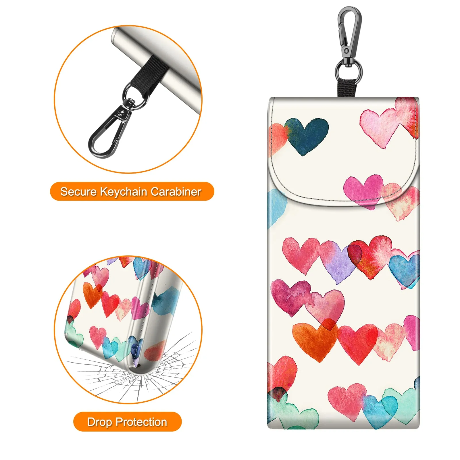 Double Eyeglasses Case with Carabiner Hook | Fintie