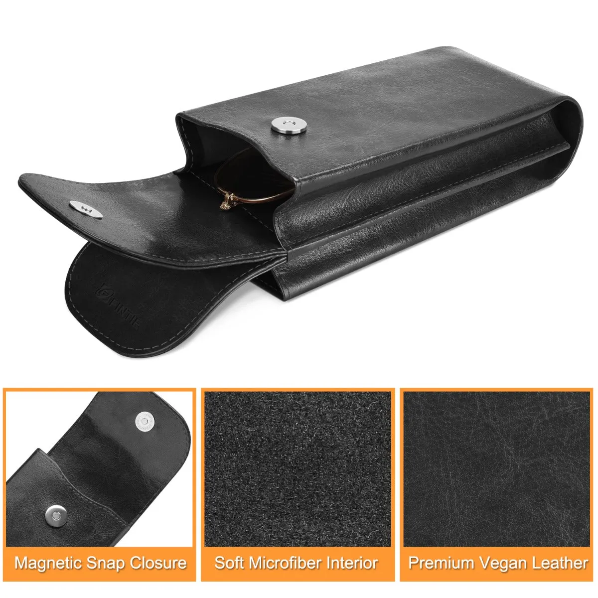 Double Eyeglasses Case with Carabiner Hook | Fintie