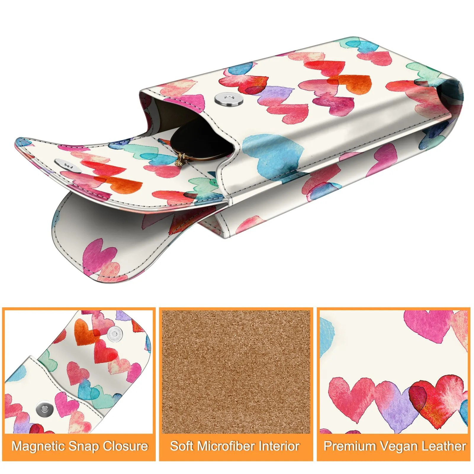 Double Eyeglasses Case with Carabiner Hook | Fintie