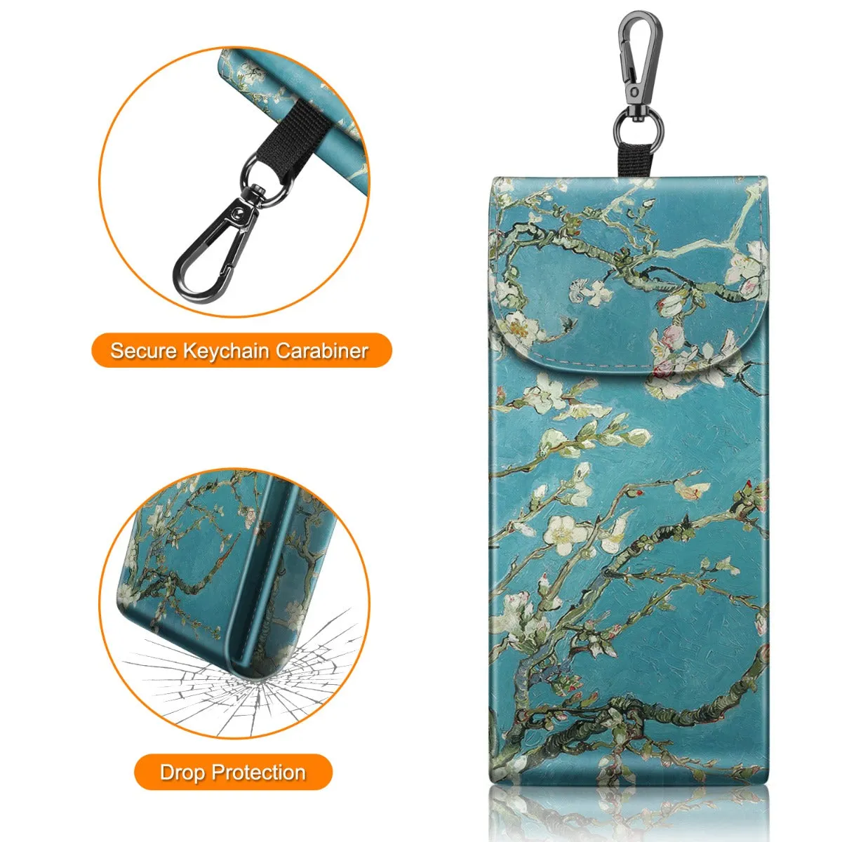Double Eyeglasses Case with Carabiner Hook | Fintie