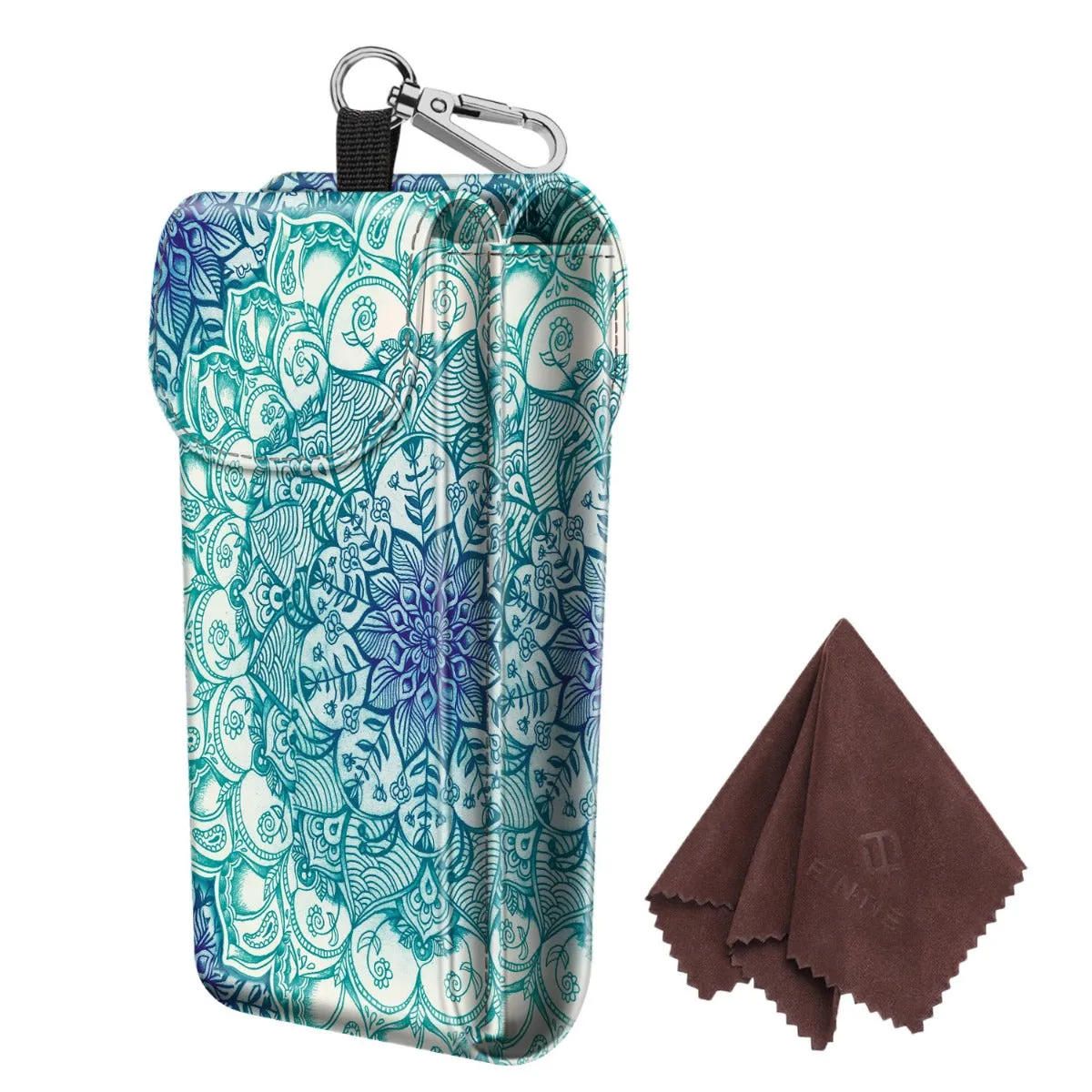 Double Eyeglasses Case with Carabiner Hook | Fintie