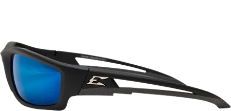 Edge Eyewear Kazbek GTSKAP218  Black Frame with Gasket Polarized Aqua Precision Blue Mirror Lens Glasses