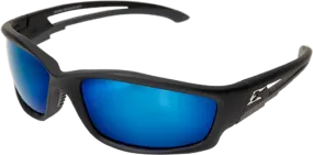 Edge Eyewear Kazbek GTSKAP218  Black Frame with Gasket Polarized Aqua Precision Blue Mirror Lens Glasses