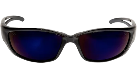 Edge Eyewear Kazbek XL GSK-XL118 Black Frame with Gasket Blue Mirror Lens Glasses