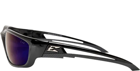 Edge Eyewear Kazbek XL GSK-XL118 Black Frame with Gasket Blue Mirror Lens Glasses