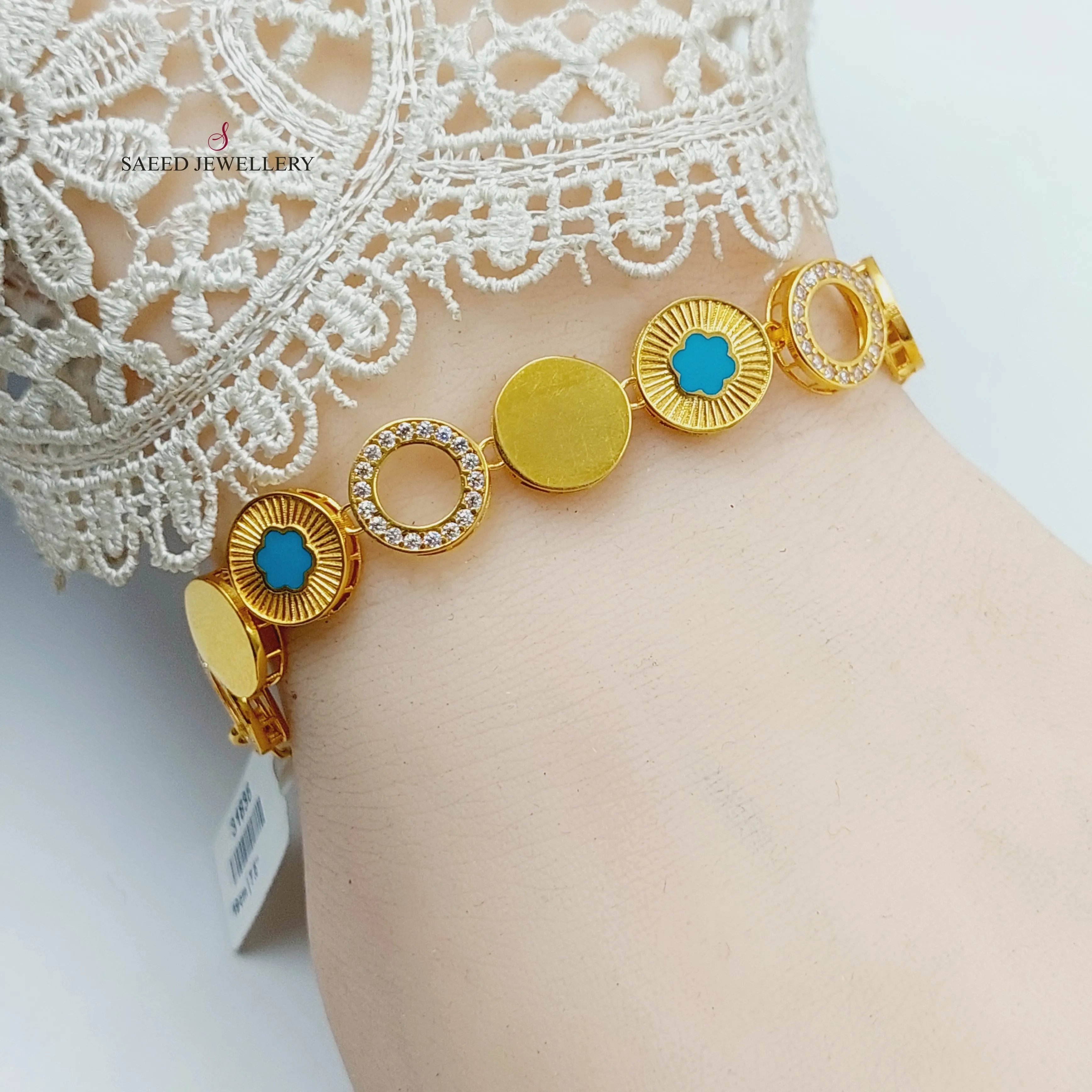 Enameled & Zircon Studded Turkish Bracelet