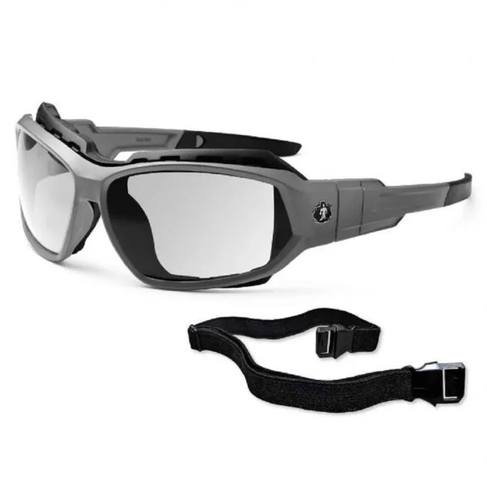 Ergodyne Skullerz LOKI-AF Anti-Fog Safety Glasses, Matte Gray Frame, Anti-Fog Clear Lens, Box of 12