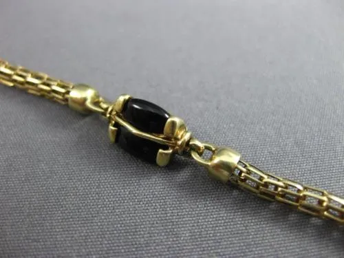 ESTATE EXTRA LONG AAA ONYX 14KT YELLOW GOLD CLASSIC TURTLE BY THE YARD NECKLACE