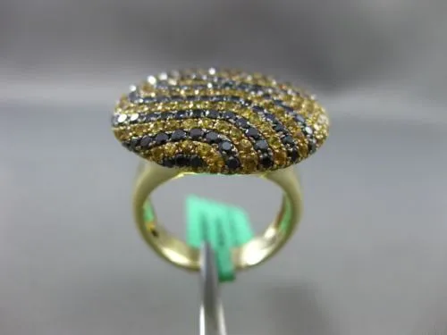 ESTATE MASSIVE 4.19CT BLACK DIAMOND & YELLOW SAPPHIRE 18KT YELLOW GOLD FUN RING