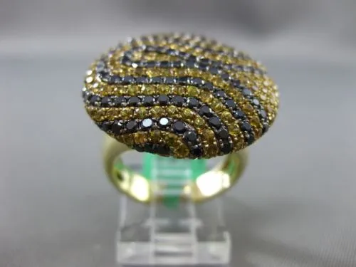 ESTATE MASSIVE 4.19CT BLACK DIAMOND & YELLOW SAPPHIRE 18KT YELLOW GOLD FUN RING