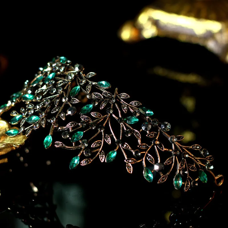 Extraordinary Victorious Vine Tiara in Green