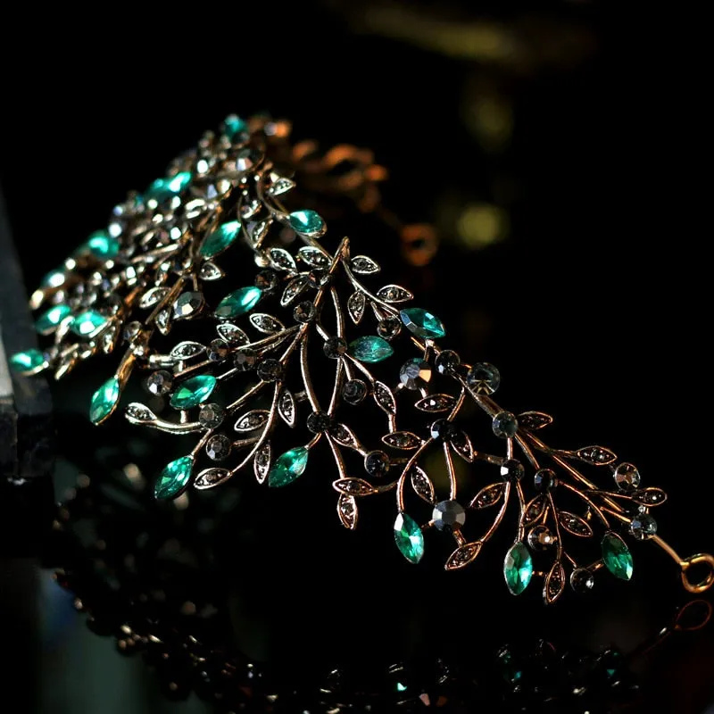 Extraordinary Victorious Vine Tiara in Green