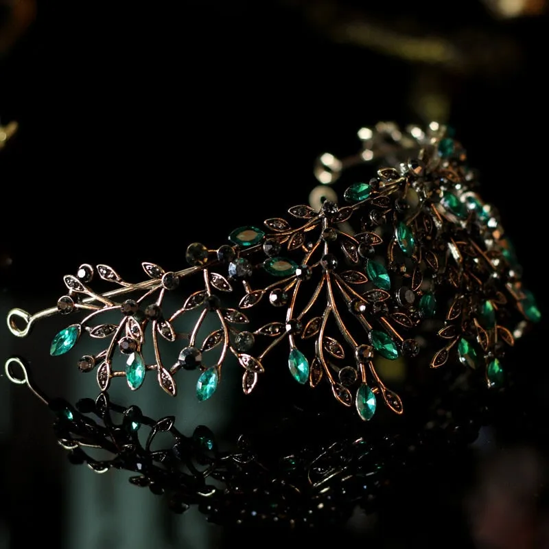 Extraordinary Victorious Vine Tiara in Green