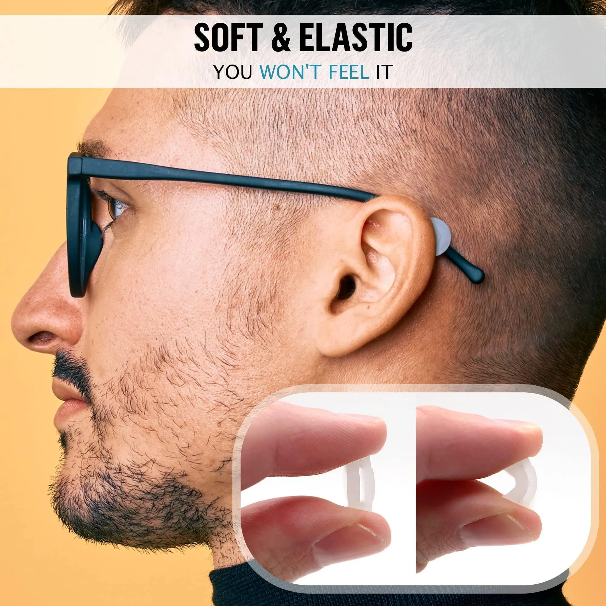Eyeglass Ear Grips Glasses Ear Cushion Silicone 12 Pairs Clear Mini Size