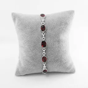 Faceted Garnet Stone Bracelet