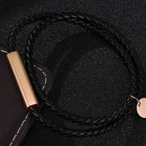 Faux Leather Magnetic Bracelet 人造皮革磁扣手鍊  (KJBR16019)