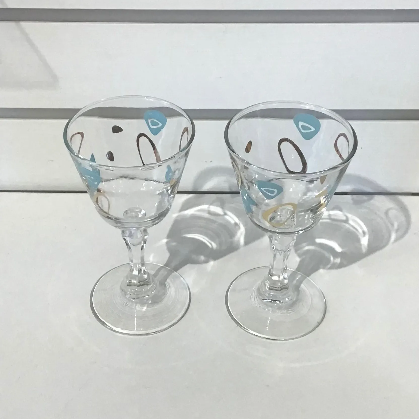 Federal Glass Capri Amoeba Cocktail Glasses