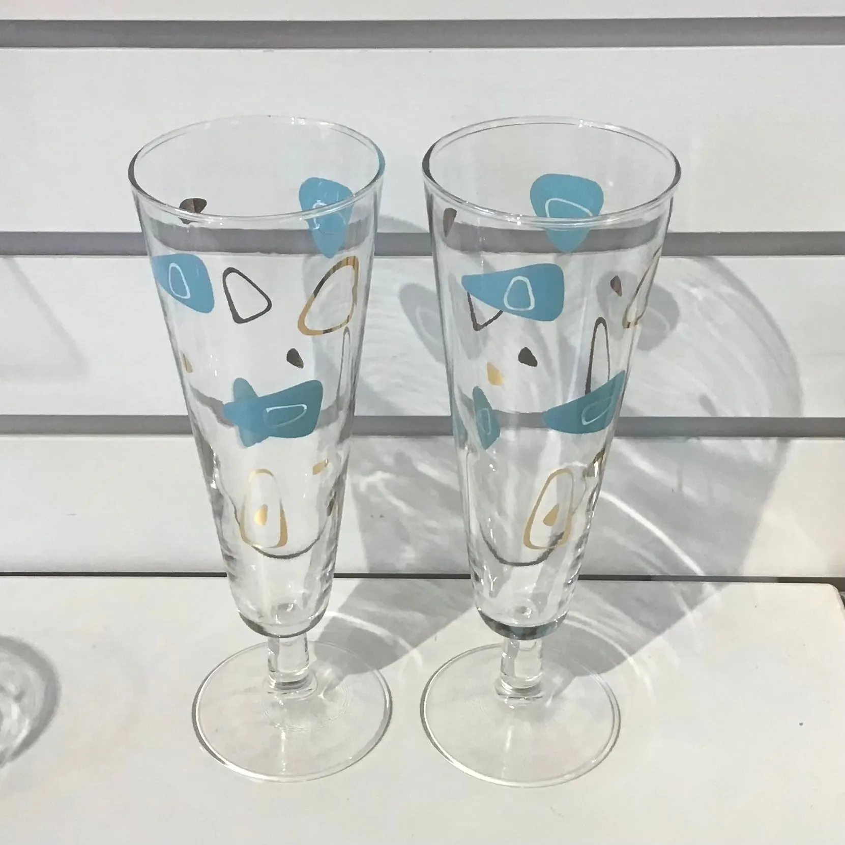 Federal Glass Capri Amoeba Cocktail Glasses