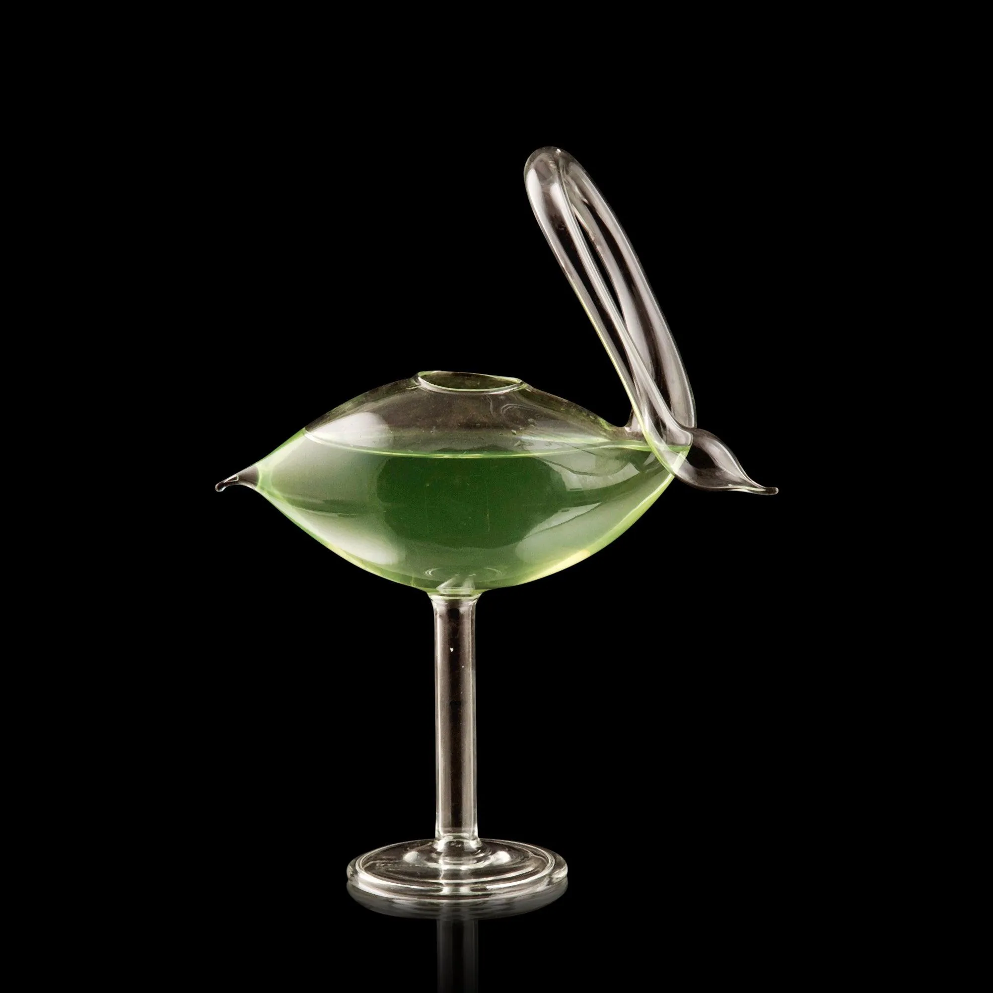Flamingo Cocktail Glass With Straw - Set Of 2