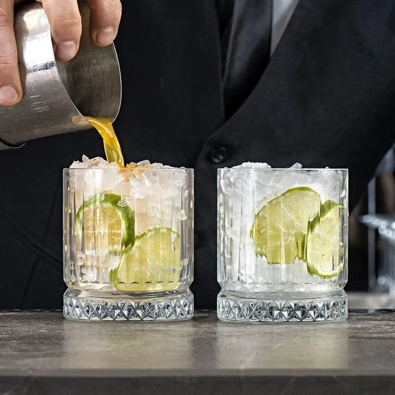 FLOW GEO CRYSTAL WHISKEY GLASS-SET OF 6