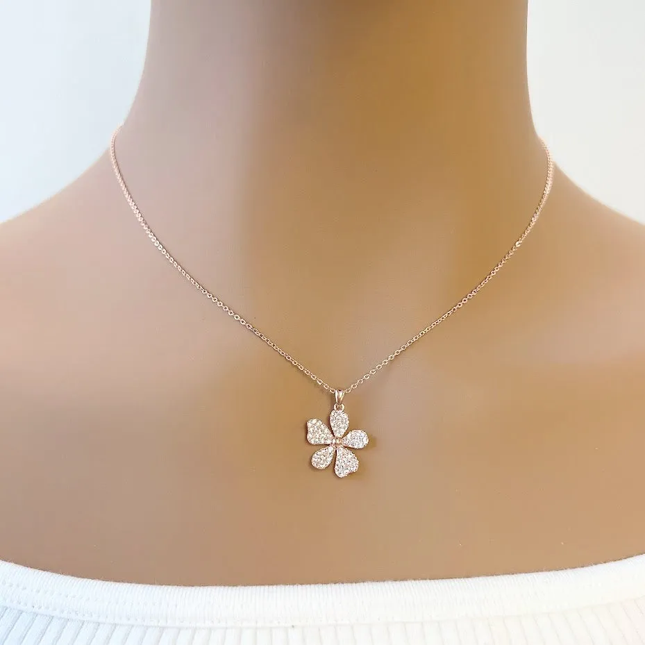 Flower Cubic Zirconia Necklace