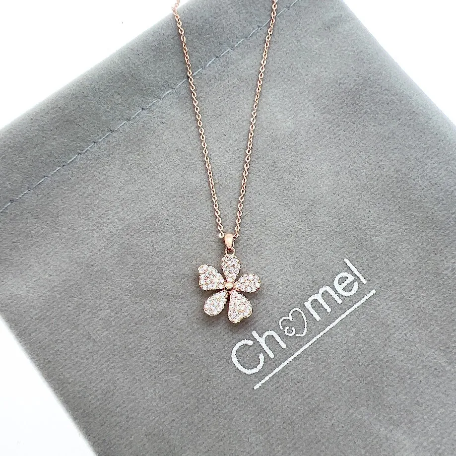 Flower Cubic Zirconia Necklace