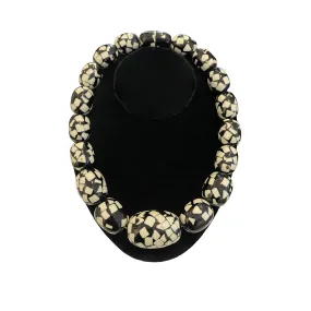 French Black & White Speckle Necklace