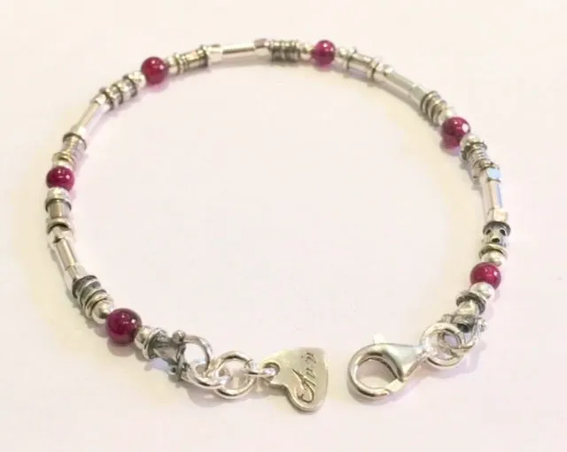Garnet & Silver Bracelet