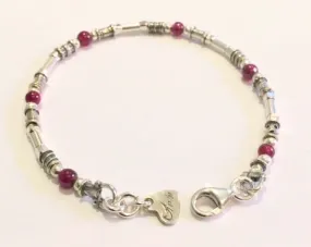 Garnet & Silver Bracelet
