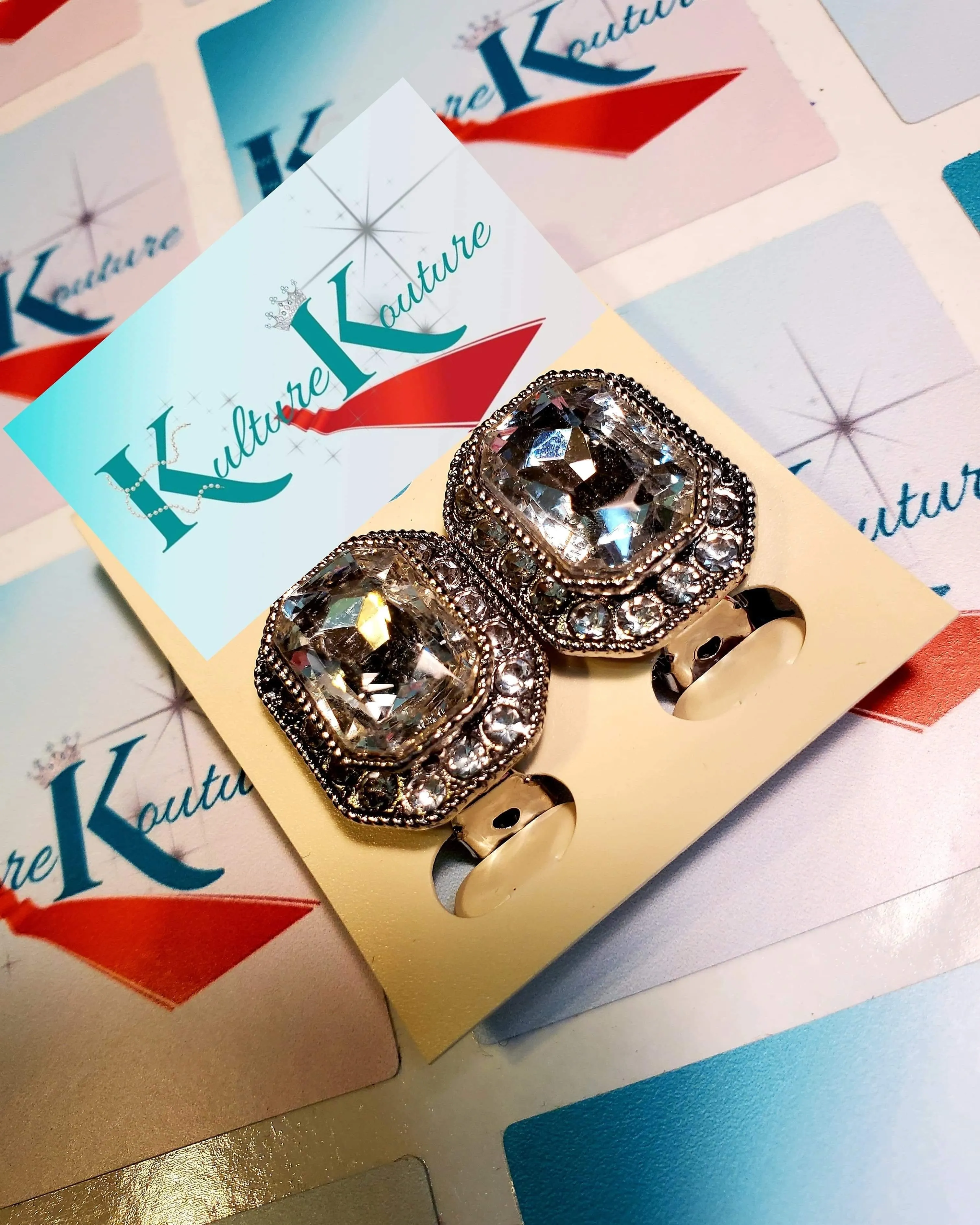 Gemstone Clip on Multiple Colors Available