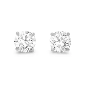 GIA Certificated Brilliant Cut Solitaire Diamond Earrings