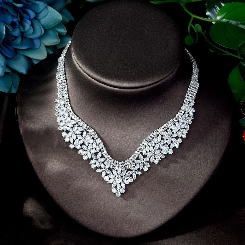 Glamorous Designer  AAAA  Cubic Zircon Diamonds 4 piece Wedding Jewelry Wedding Bridal Set