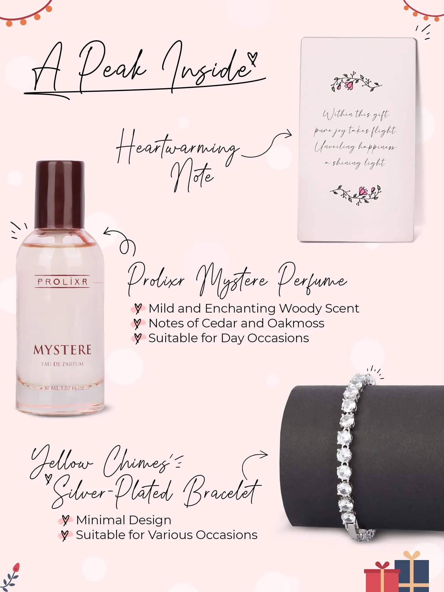 Gleevers Valentine Gift for Girlfriend | Bracelet Gift Set (Perfume   Infinity Bracelet)