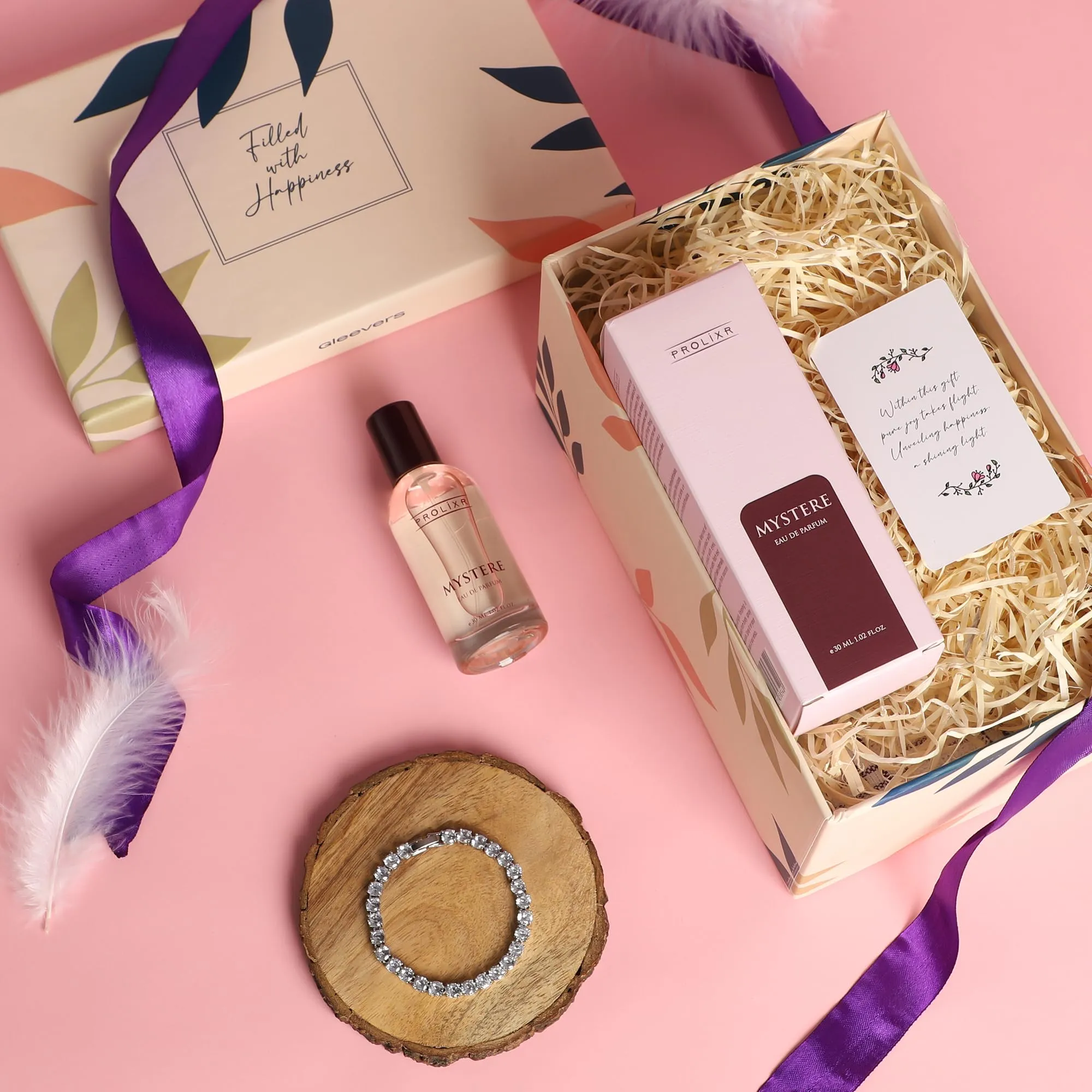 Gleevers Valentine Gift for Girlfriend | Bracelet Gift Set (Perfume   Infinity Bracelet)
