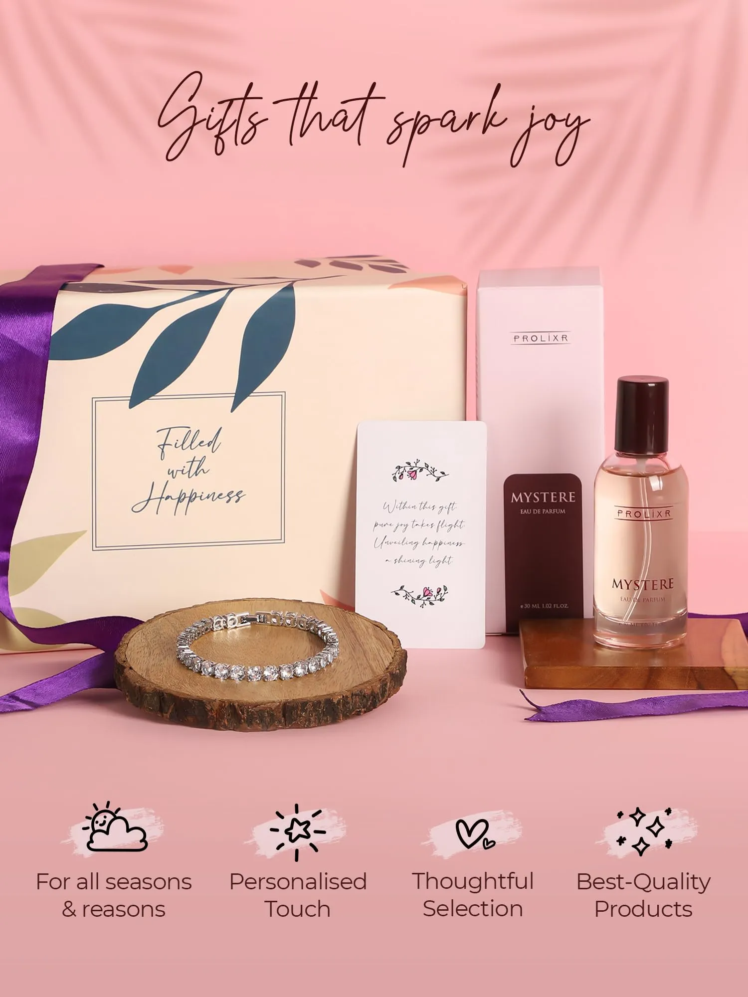 Gleevers Valentine Gift for Girlfriend | Bracelet Gift Set (Perfume   Infinity Bracelet)