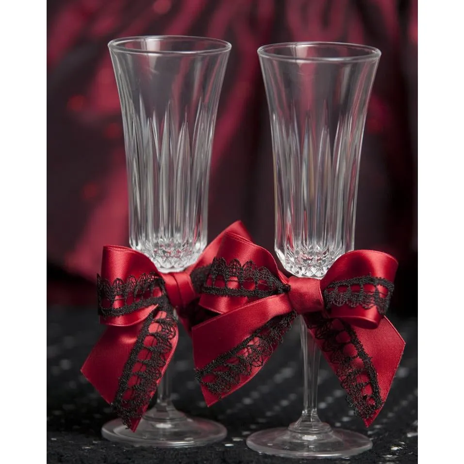 Gothic Romance Wedding Toasting Glasses Set