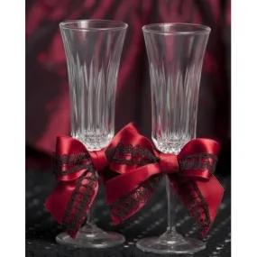 Gothic Romance Wedding Toasting Glasses Set