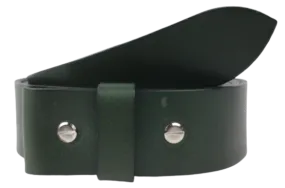 Green 1.25 Inch (32mm) Buckleless Leather Belt Strap Chicago Screws