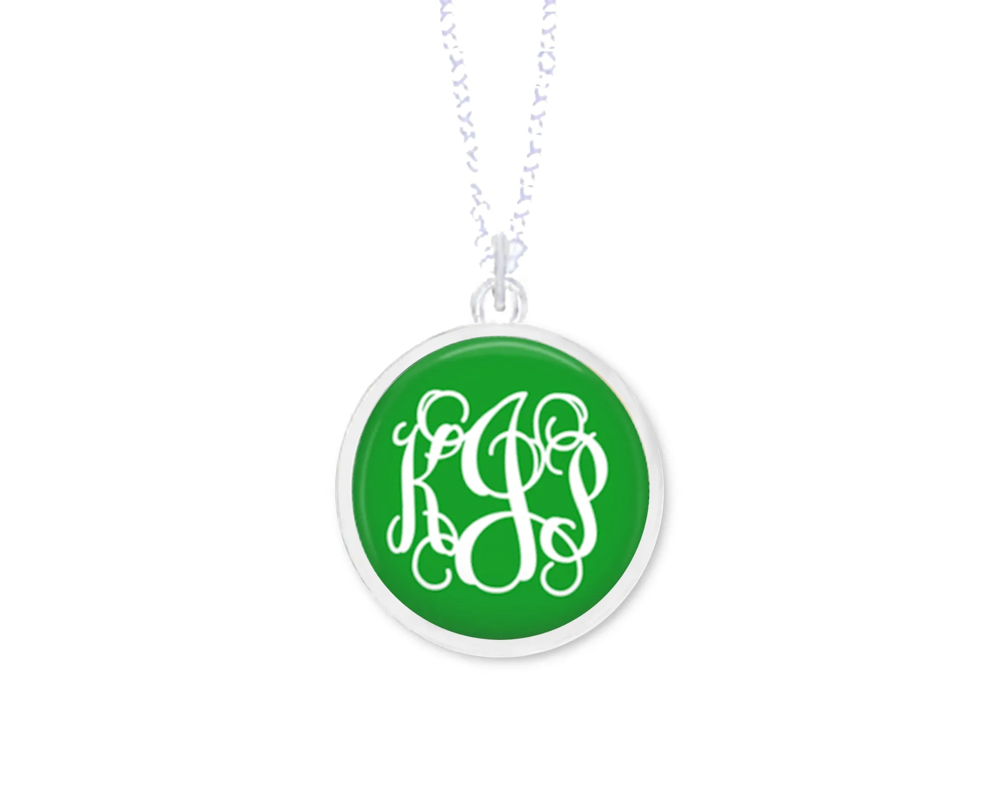 Green Monogram Necklace