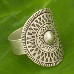 Hand Crafted Silver Cocktail Ring from Thailand - Karen Blossoming | NOVICA