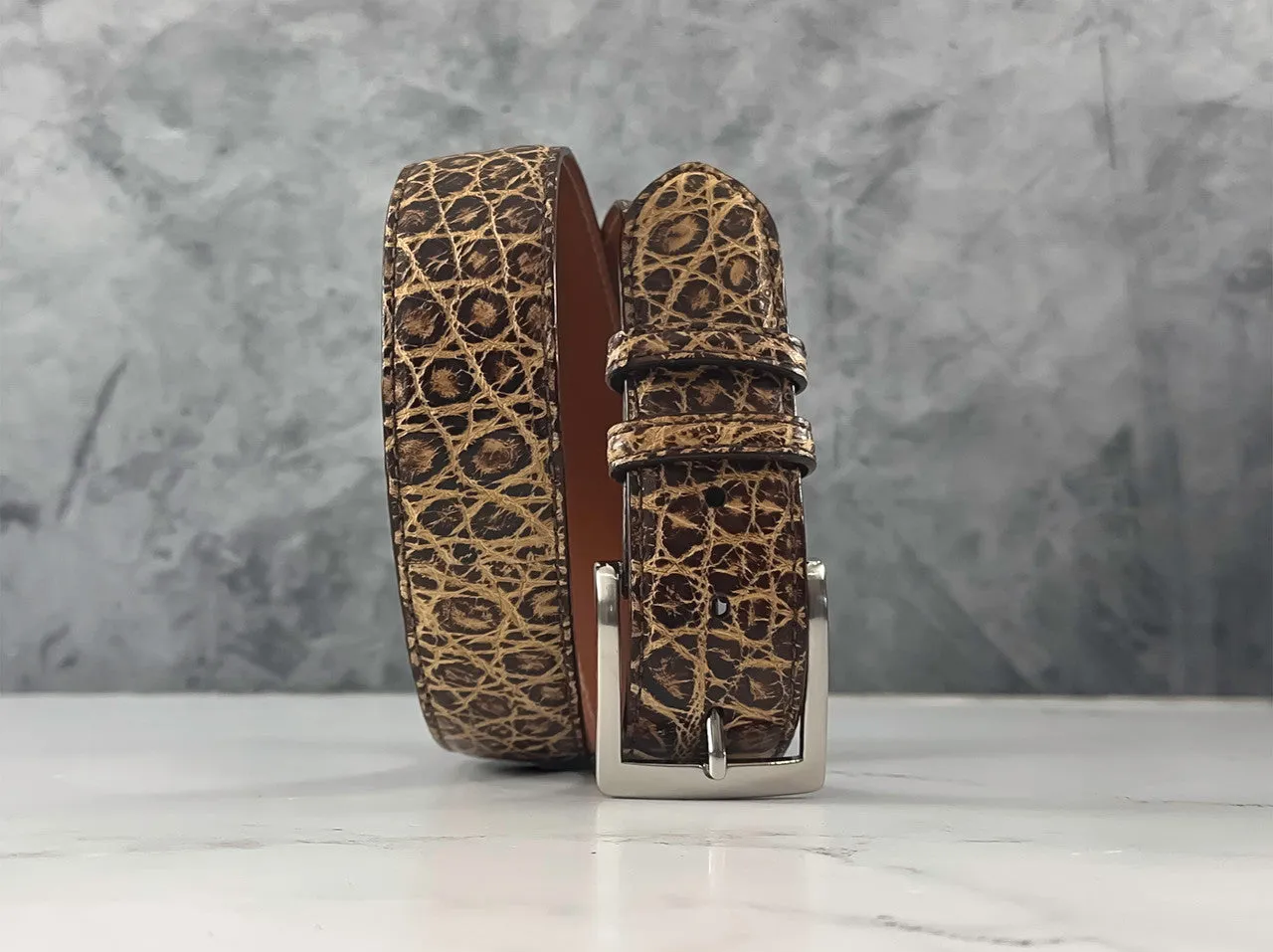Hand-painted American Alligator Belt: Rum Smuggler