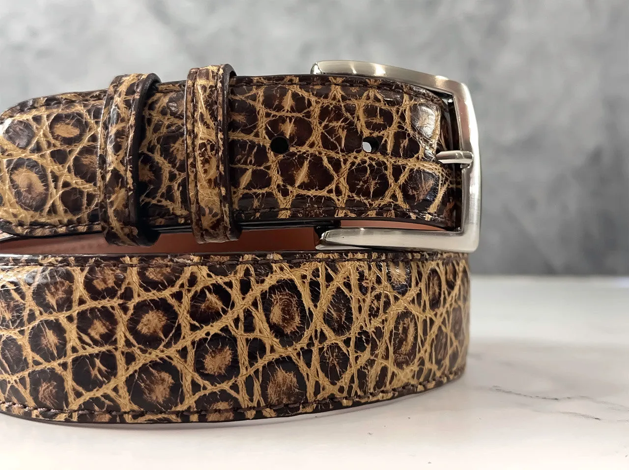 Hand-painted American Alligator Belt: Rum Smuggler