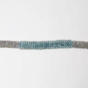 Hand Woven Soft Bracelet of Blue Zircon